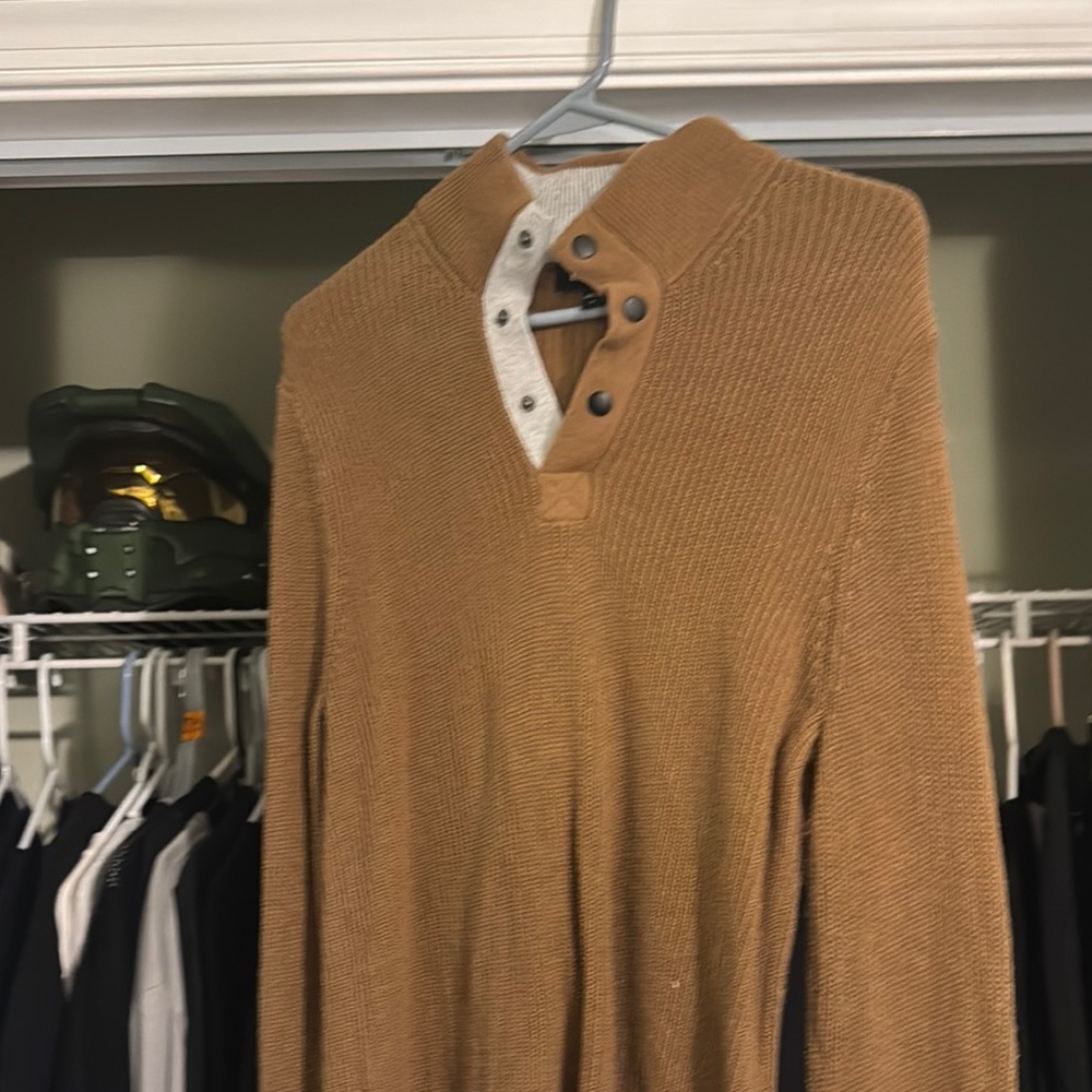 Express Tan Button-Up Sweater
